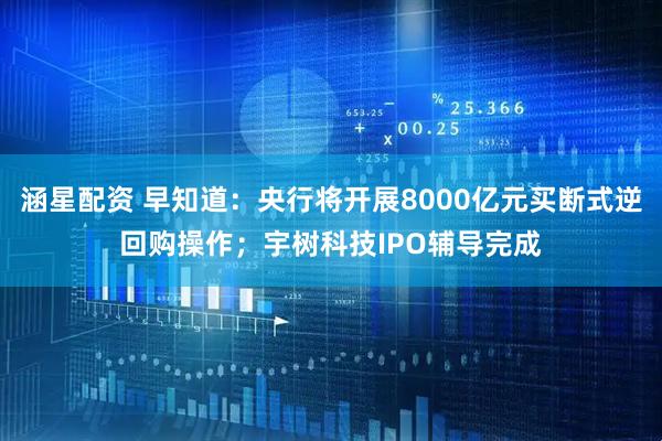 涵星配资 早知道：央行将开展8000亿元买断式逆回购操作；宇树科技IPO辅导完成